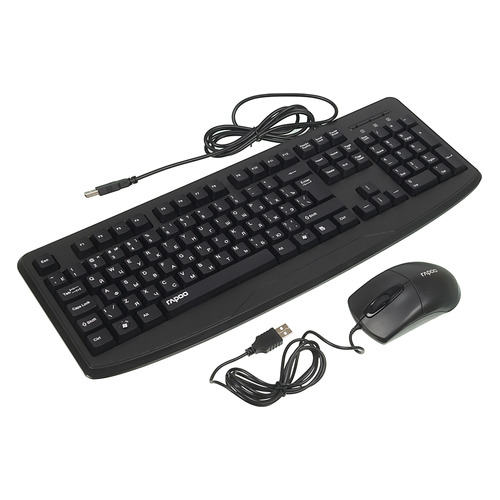 

Комплект (клавиатура+мышь) RAPOO NX1720, USB, проводной, черный