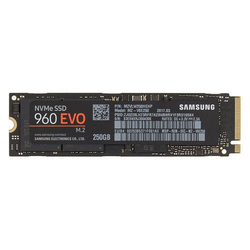 

SSD накопитель SAMSUNG 960 EVO MZ-V6E250BW 250Гб, M.2 2280, PCI-E x4, NVMe