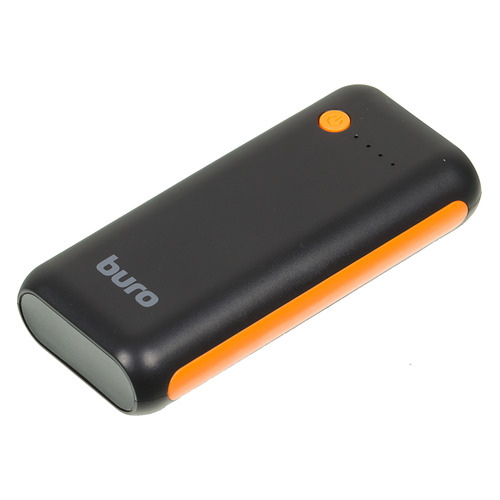 фото Внешний аккумулятор (power bank) buro rc-5000bo, 5000мaч, черный/оранжевый