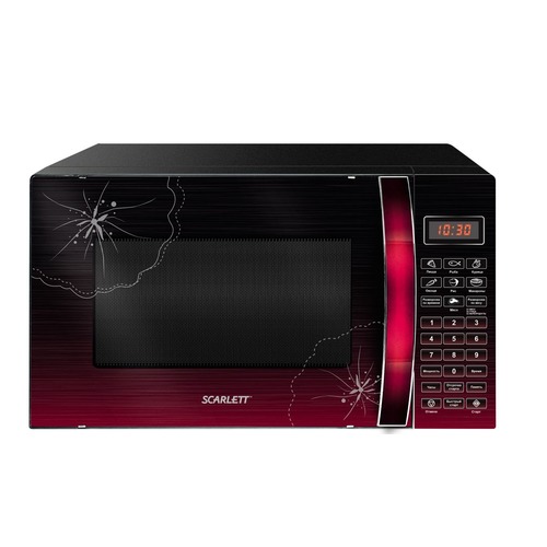 фото Микроволновая печь scarlett sc-mw9020s04d 20л. 700вт черный/вишневый