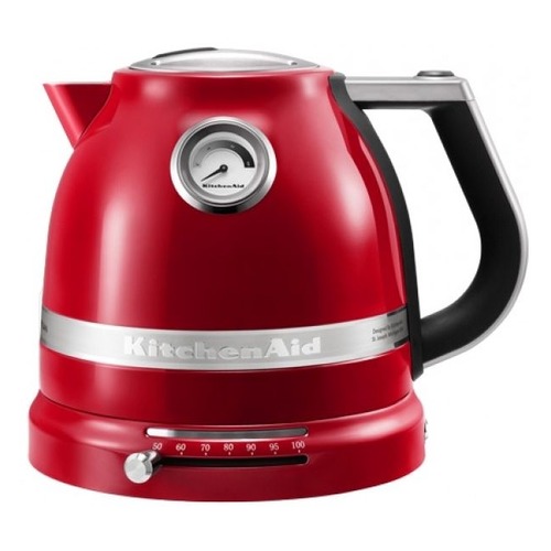 фото Чайник электрический kitchenaid 5kek1522, 2400вт, серебристый матовый и красный