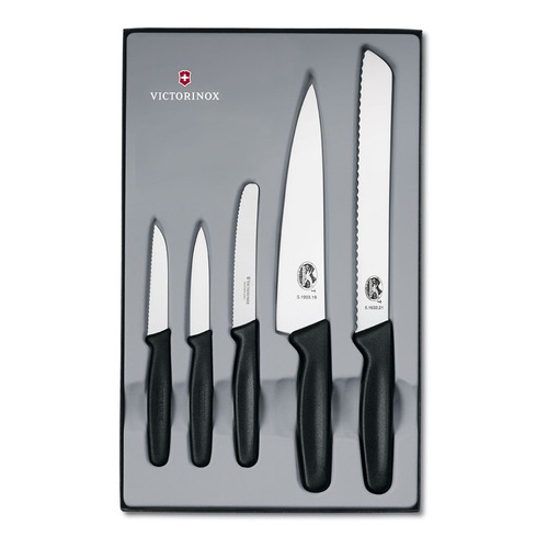 фото Набор ножей кухон. victorinox standart (5.1163.5) черный подар.коробка