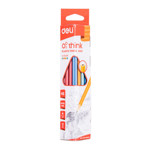 

Карандаш Deli EU50100 EU50100, трехгранный, пластик, 12шт 12 шт./кор., EU50100