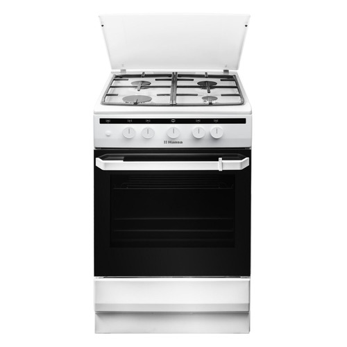 

Газовая плита Hansa FCGW51050, газовая духовка, чугун, белый, FCGW51050