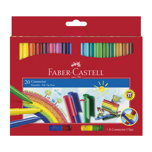 

Фломастеры Faber-Castell Eberhard Faber 155520 20цв. +клипы коробка