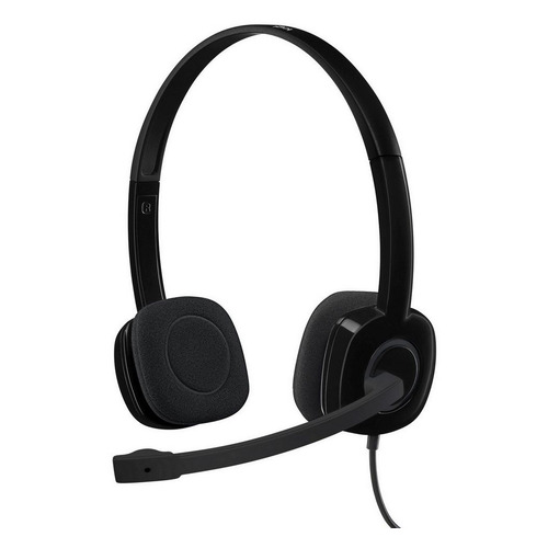 

Гарнитура Logitech H151, для контактных центров, накладные, черный [981-000589], H151