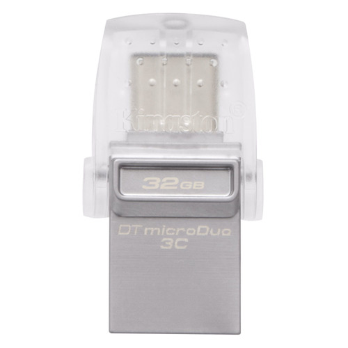 

Флешка USB Kingston DataTraveler microDuo 32ГБ, USB3.0, серебристый [dtduo3c/32gb], microDuo