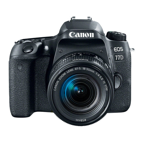 фото Зеркальный фотоаппарат canon eos 77d kit ( ef-s 18-55mm f/4-5.6 is stm), черный