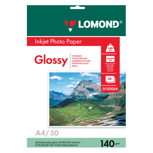 

Фотобумага Lomond 0102054 A4/140г/м2/50л./белый глянцевое для струйной печати