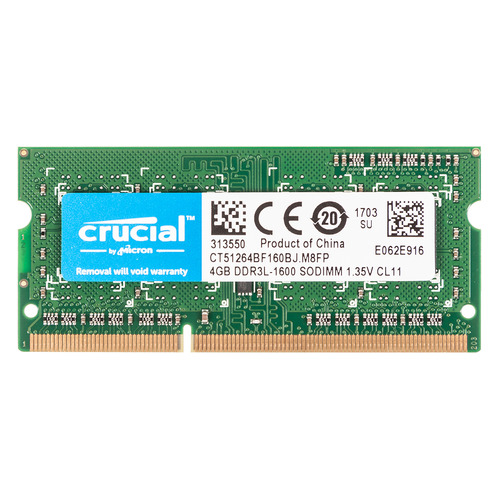 фото Модуль памяти crucial ct51264bf160bj ddr3l - 4гб 1600, so-dimm, ret