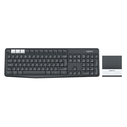 

Клавиатура Logitech Multi-Device Stand Combo K375s, беспроводная, темно-серый [920-008184], Multi-Device Stand Combo K375s