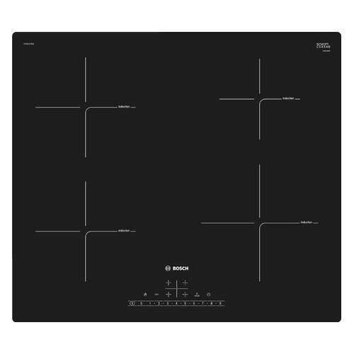 фото Индукционная варочная панель bosch pue611fb1e, индукционная, независимая, черный