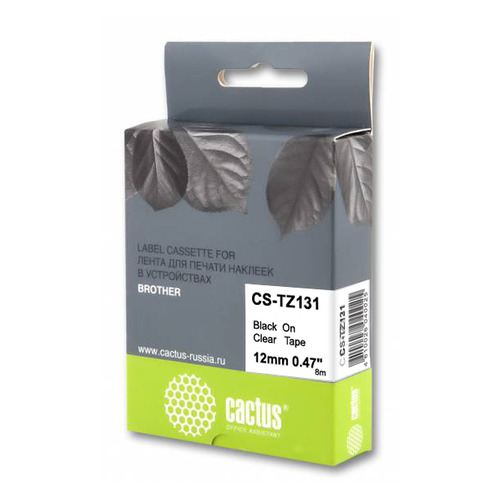 

Картридж CACTUS CS-TZ131, черный / прозрачный, CS-TZ131