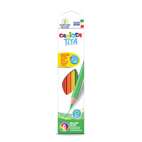

Карандаши Carioca TITA 42792, шестигранный, пластик, 6 цв., коробка европодвес 24 шт./кор., TITA