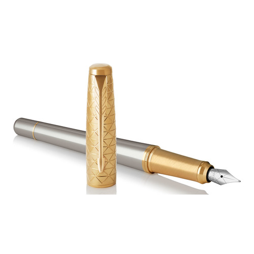 

Ручка перьевая Parker Urban Premium F313 (1931571) Aureate Powder GT F сталь нержавеющая подар.кор.