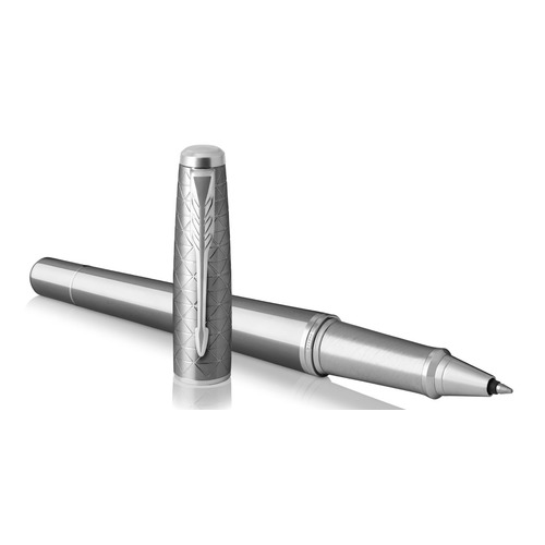 

Ручка роллер Parker Urban Premium T313 (1931586) Silvered Powder CT F черные чернила подар.кор.