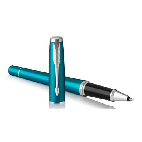 

Ручка роллер Parker Urban Core T309 (1931585) Vibrant Blue CT F черные чернила подар.кор.