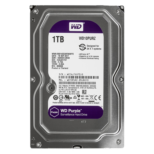 фото Жесткий диск wd purple wd10purz, 1тб, hdd, sata iii, 3.5"