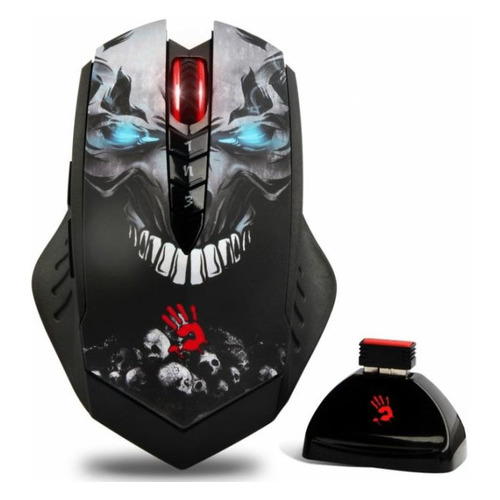 

Мышь A4TECH Bloody R80 Skull, игровая, оптическая, беспроводная, USB, черный и рисунок [r80a], R80 Skull