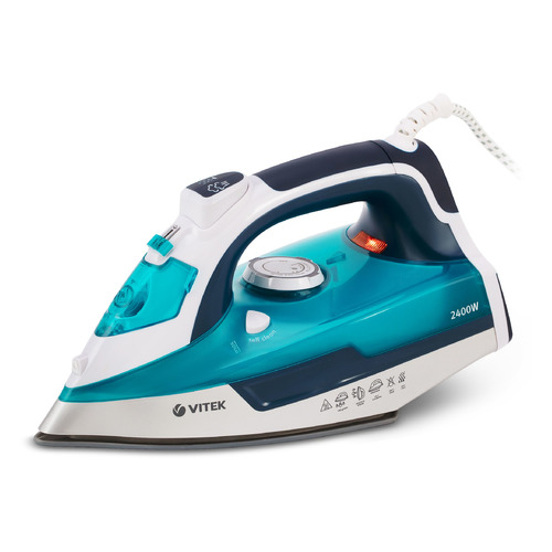 

Утюг Vitek VT-1266 B, 2400Вт, бирюзовый/ серебристый [1266-vt-01], VT-1266 B