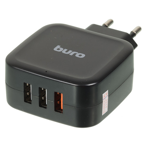 

Сетевое зарядное устройство BURO TJ-285B QC3, 3xUSB, 2.4A, черный