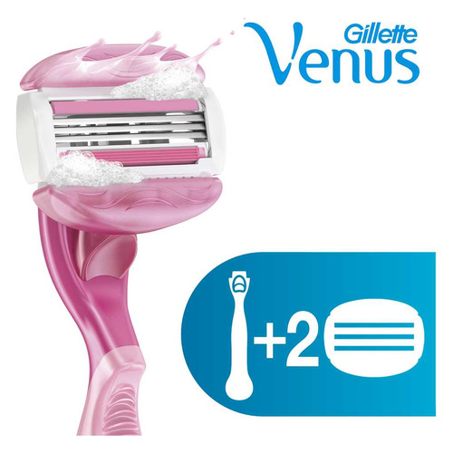 фото Бритва gillette venus spa breeze, с 2 сменными кассетами (cо встроенными полосками с гелем для бритья) [81568969]