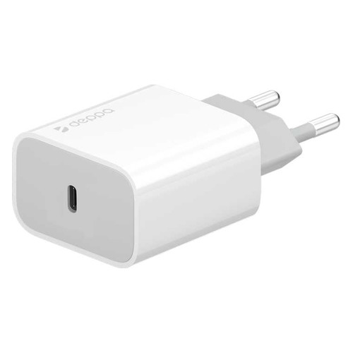 фото Сетевое зарядное устройство deppa 11378, usb type-c, 3a, белый