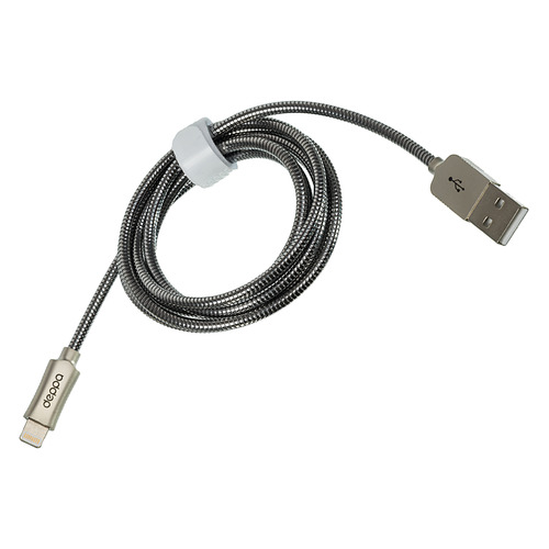 фото Кабель deppa steel, lightning (m), usb a(m), 1.2м, mfi, стальной [72272]