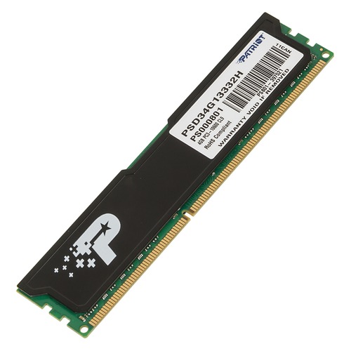 

Модуль памяти PATRIOT PSD34G13332H DDR3 - 4Гб 1333, DIMM, Ret