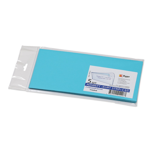 

Конверт Бюрократ 209А.5 C65 114x229мм голубой клеевой слой 120г/м2 (pack:5pcs)
