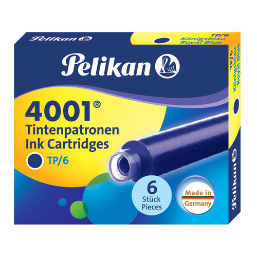 

Картридж Pelikan INK 4001 TP/6 (PL301176) Royal Blue чернила для ручек перьевых (6шт), TP/6