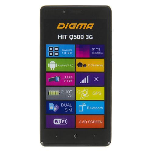 

Смартфон DIGMA HIT Q500 3G, черный