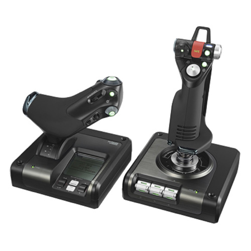 

Джойстик проводной Logitech G Saitek X52 Pro Flight Control System черный [945-000003], X52 Pro Flight Control System