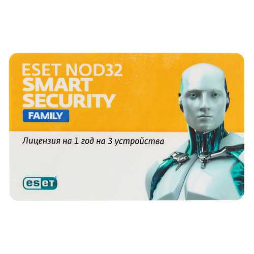 

ПО Eset NOD32 Smart Security Family 3 устройства 1 год Card (NOD32-ESM-NS(CLCARD)-1-3)