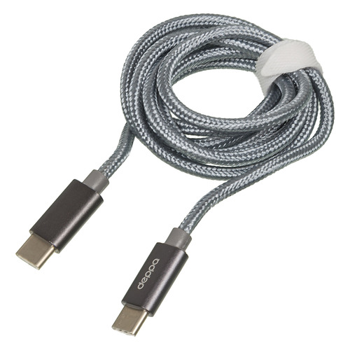 

Кабель DEPPA USB Type-C (m), USB Type-C (m), 1.2м, графитовый [72248]