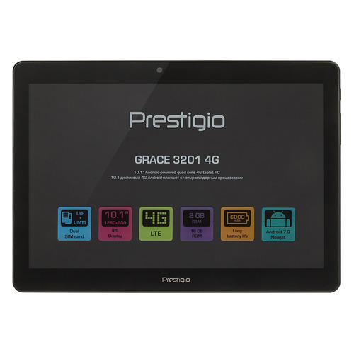 Планшет PRESTIGIO Grace 3201 4G, 2GB, 16GB, 3G, 4G, Android 7.0 черный prestigio prestigio multipad pmt3618 4g