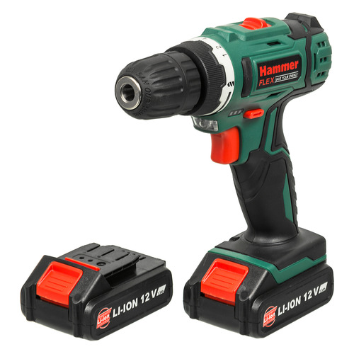 

Дрель-шуруповерт HAMMER Flex ACD125Li, 1.3Ач, с двумя аккумуляторами [356041]
