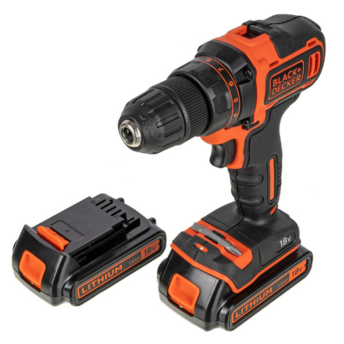 фото Дрель-шуруповерт black & decker bdcdd186kb-qw, 1.5ач, с двумя аккумуляторами