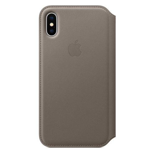 

Чехол (флип-кейс) APPLE MQRY2ZM/A, для Apple iPhone X, платиновый/серый
