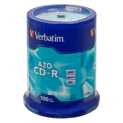 

Оптический диск CD-R VERBATIM 700МБ 52x, 100шт., cake box [43430], Нет