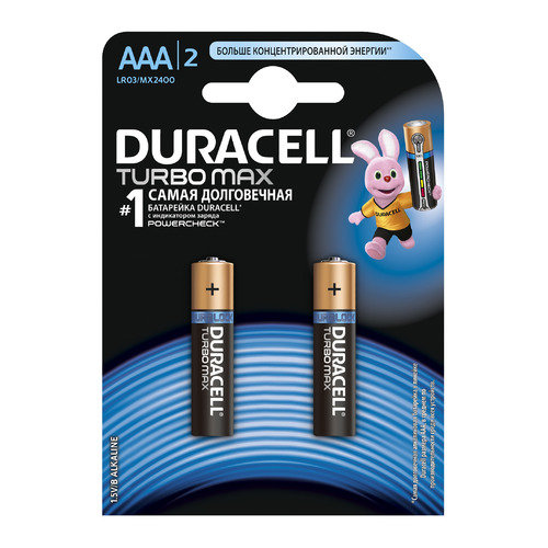 

AAA Батарейка DURACELL Turbo MAX LR03-2BL, 2 шт.