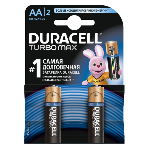 

AA Батарейка DURACELL Turbo MAX LR6-2BL, 2 шт.