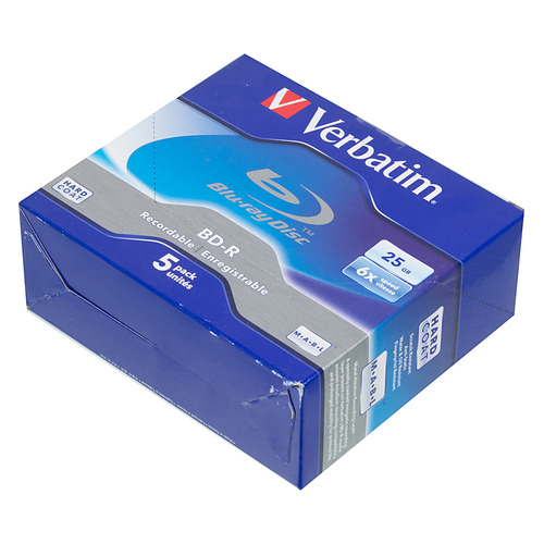 

Оптический диск BD-R VERBATIM 25ГБ 6x, 5шт., jewel case, scratch proof [43715], Нет