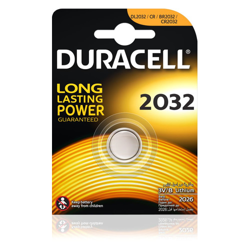 

CR2032 Батарейка DURACELL DL2032, 1 шт.
