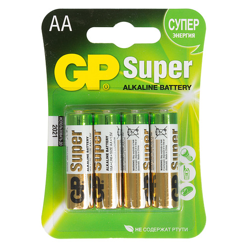 

AA Батарейка GP Super Alkaline 15A LR6, 4 шт., 15A LR6