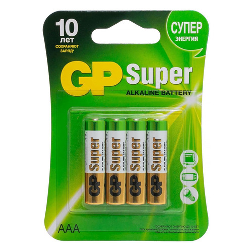 

AAA Батарейка GP Super Alkaline 24A LR03, 4 шт., 24A LR03