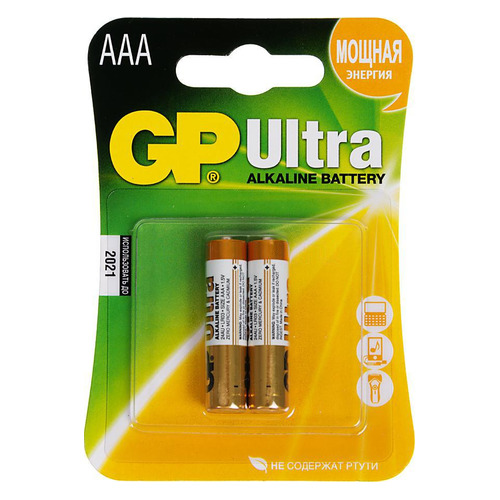 фото Aaa батарейка gp ultra alkaline 24au lr03, 2 шт.