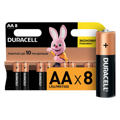 

AA Батарейка Duracell Basic LR6-8BL MN1500, 8 шт., LR6-8BL MN1500