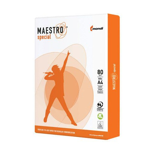 

Бумага Maestro Special, A4, 80г/м2, 500л, общего назначения(офисная), белый, Maestro Special