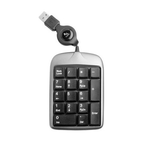 

Числовой блок A4TECH TK-5, USB, без русского алфавита, серебристый + черный, Серебристый и черный, TK-5